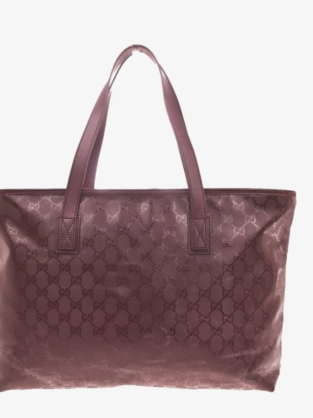 GUCCI Logo GG Pattern Imprime Shoulder Tote Bag PVC Leather Burgundy Red 31MA441 - Picture 4 of 16